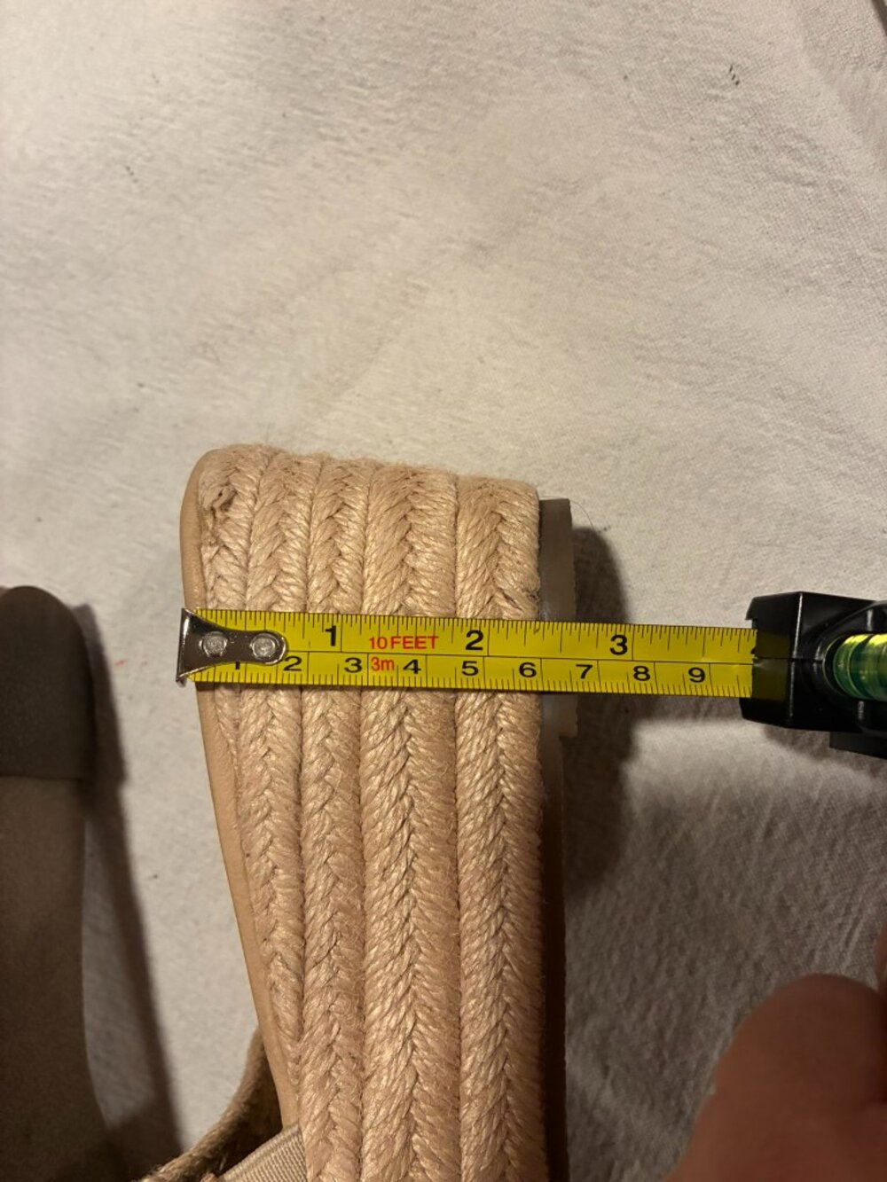 Sbicca Platform Espadrille Wedge Slide Sandals Natural Tan Braided Strap Summer - Picture 5 of 6